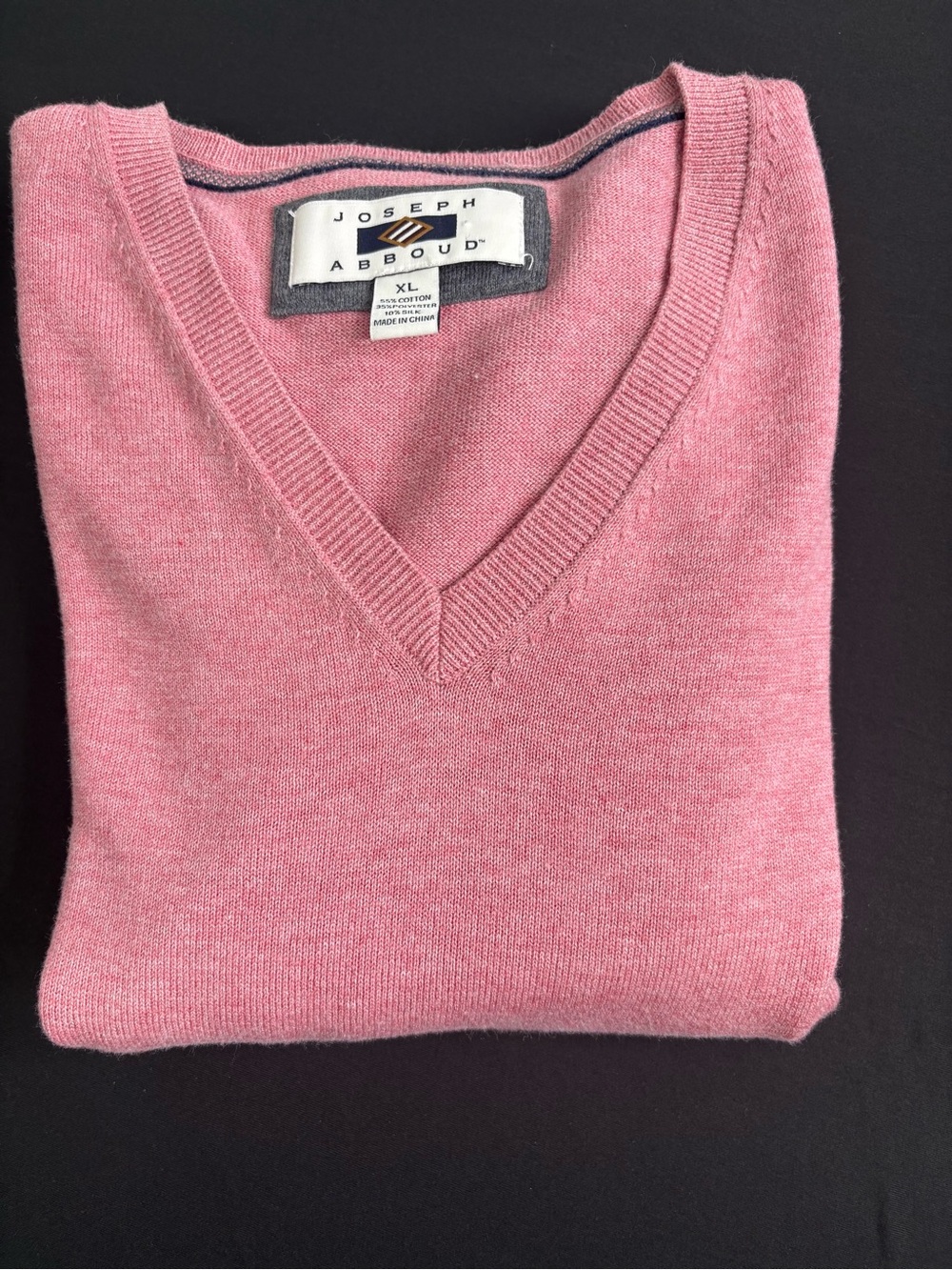 Joseph Abboud Men’s Pink V-Neck Sweater size XL